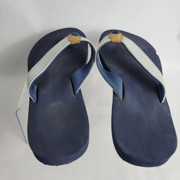 L.L Bean Womens 10 Navy Blue Thong‎ Slip On Sandal Summer Beach Nautical Casual - Picture 7 of 9